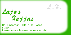 lajos hejjas business card